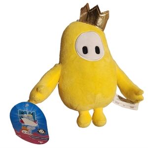 NWT Fall Guys Moose Toys Original Yellow Bean Plush Gold Crown 8" Stuffed Animal